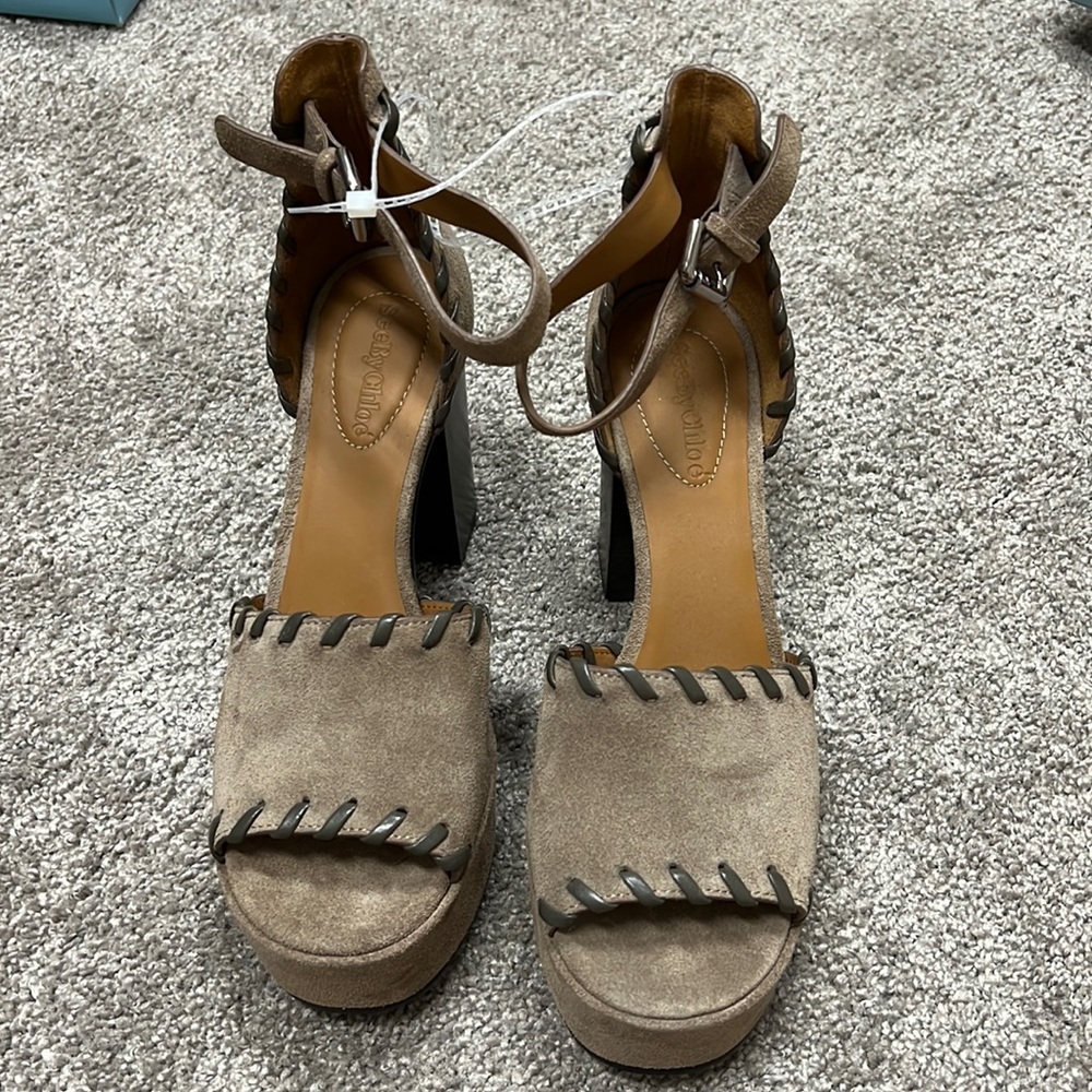 NWOB See By Chloe block heels sz 38